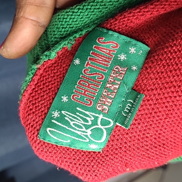 Christmas Elf #1 Sweater w Hoodie Ears MEDIUM - Picture 5 of 5